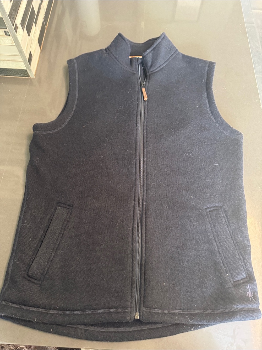 Men's Smartwool Blue Fleece Vest - Classic Zip Front Medium